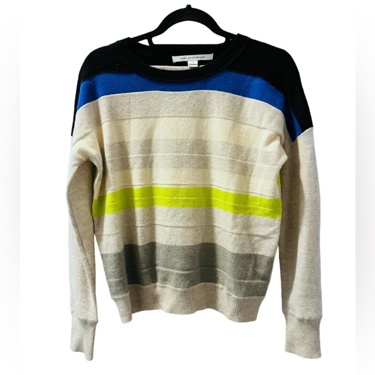 Diane Von Furstenberg 100 Cashmere Striped Sweater