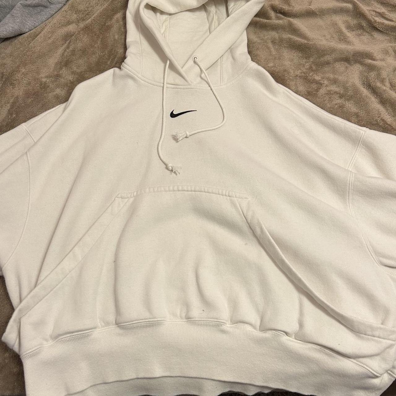 cropped white nike hoodie