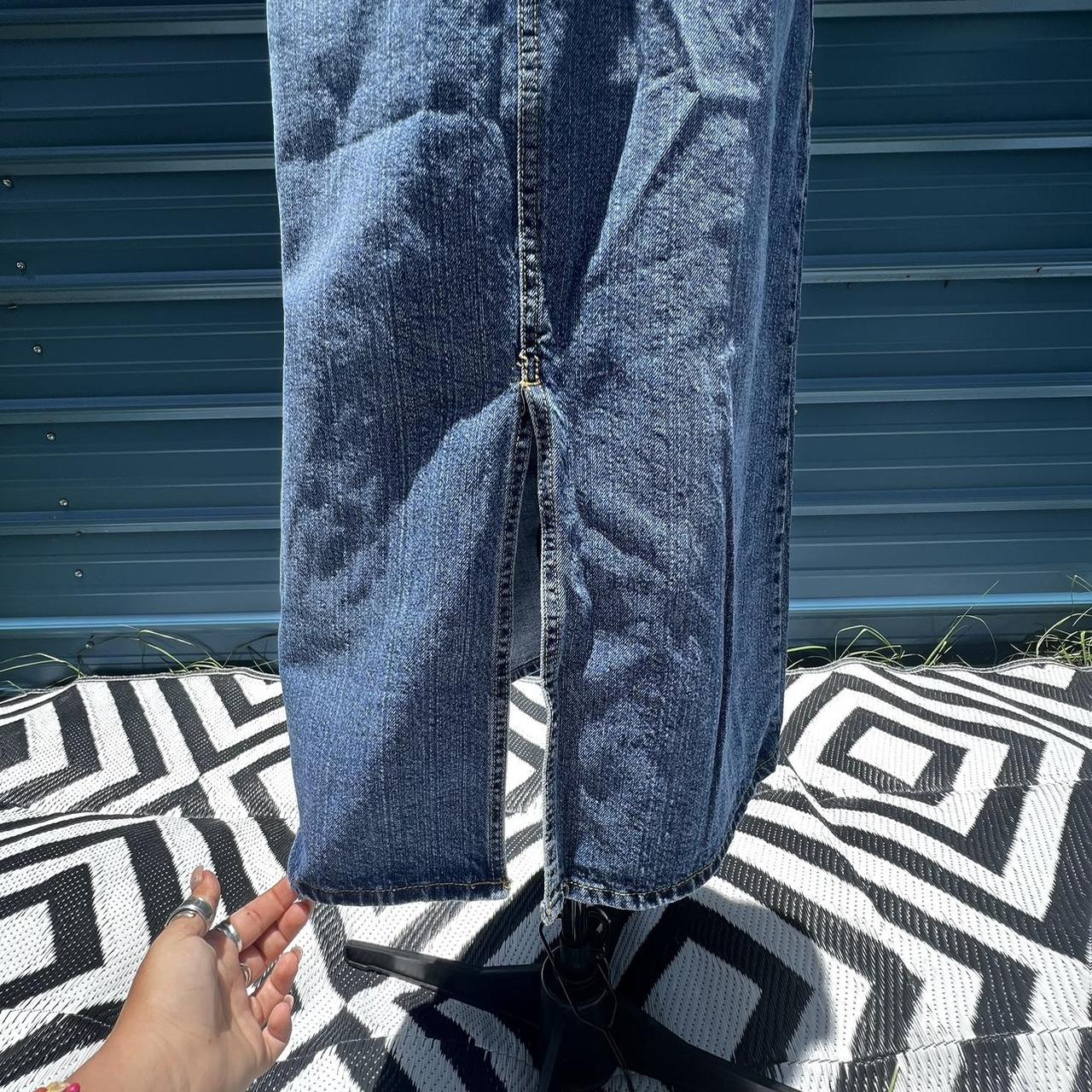 “Lena Jeans” denim maxi skirt with front slit.... - Depop