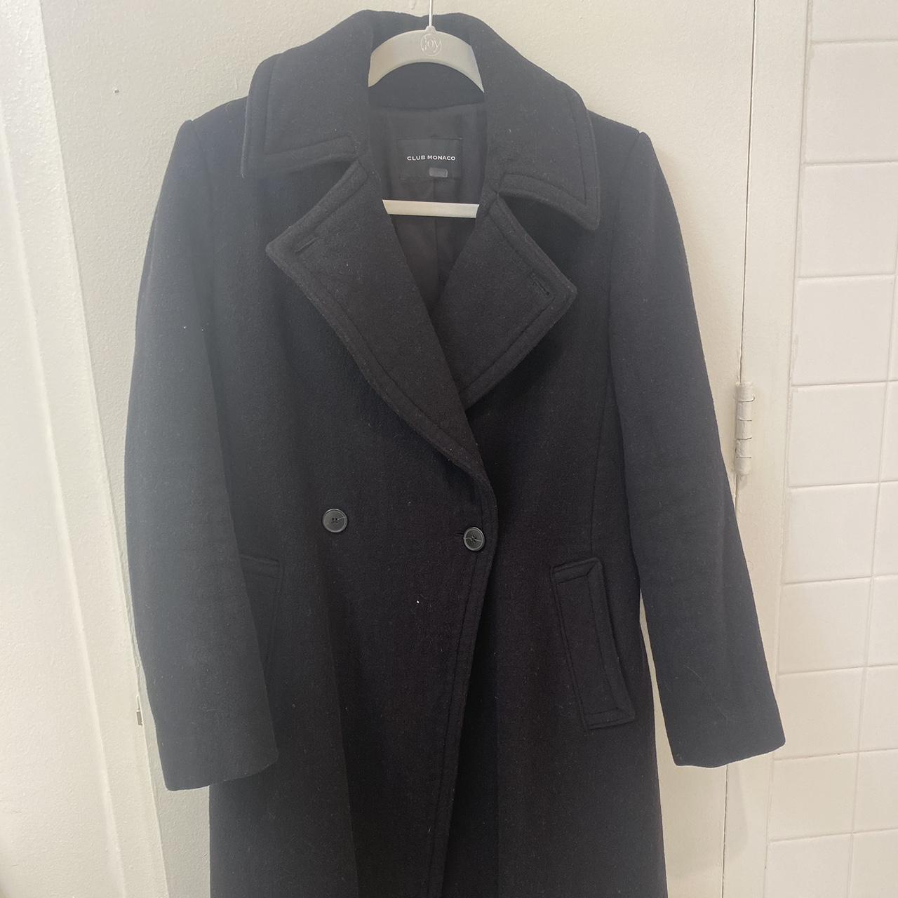 Black wool coat from club Monaco - Depop