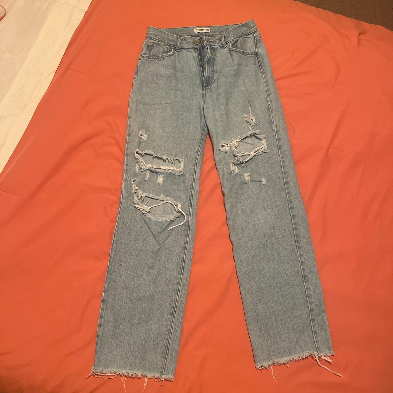 pull and bear ripped jeans, size 8 really good... Depop