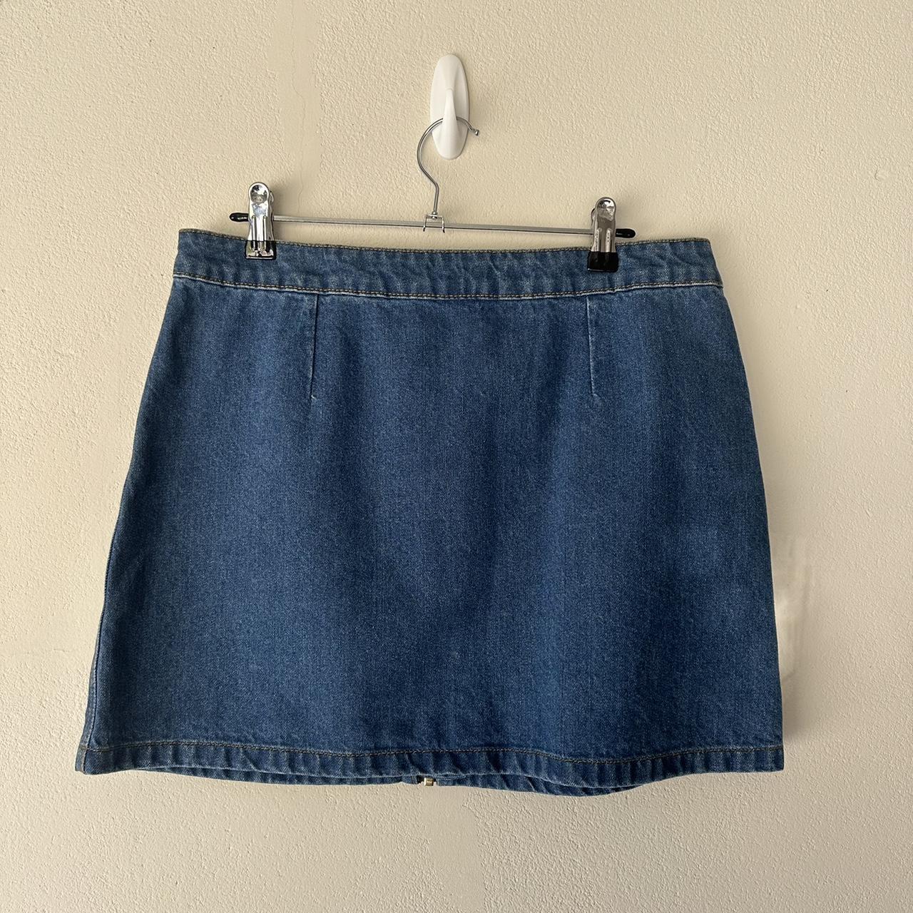 Dotti denim mini skirt, size 12 With zip down the... Depop