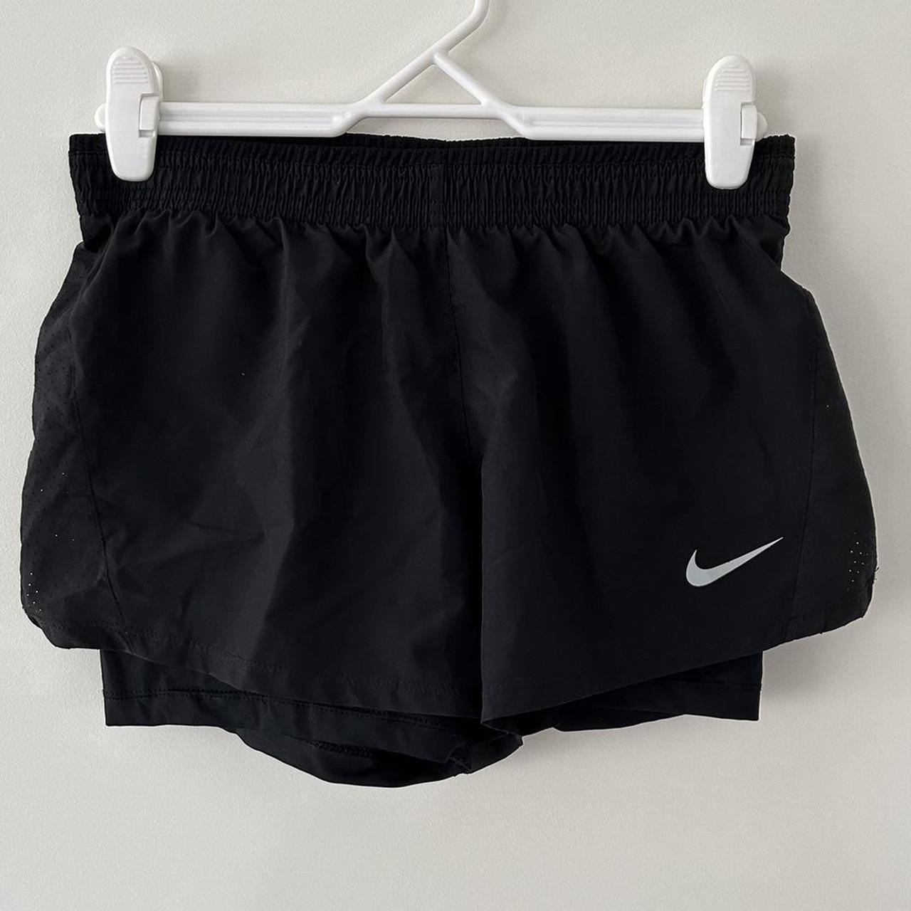 Nike Two Layer Black Shorts. No pockets, inside... - Depop