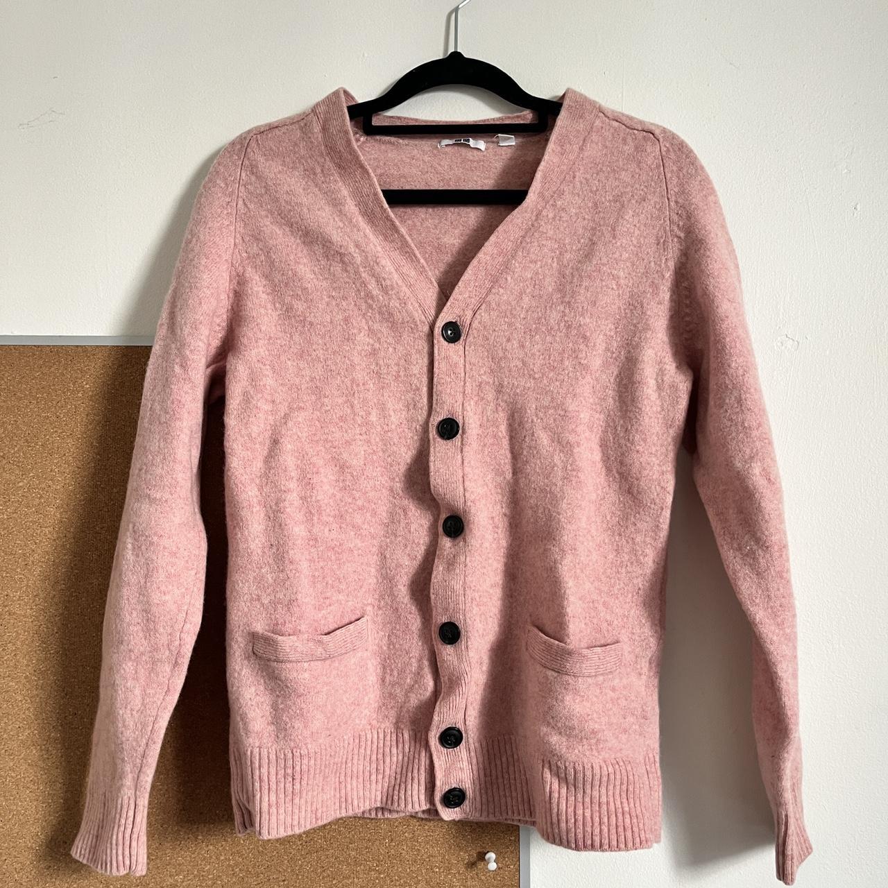 Uniqlo pink cardigan Size L, but I bought this in... Depop