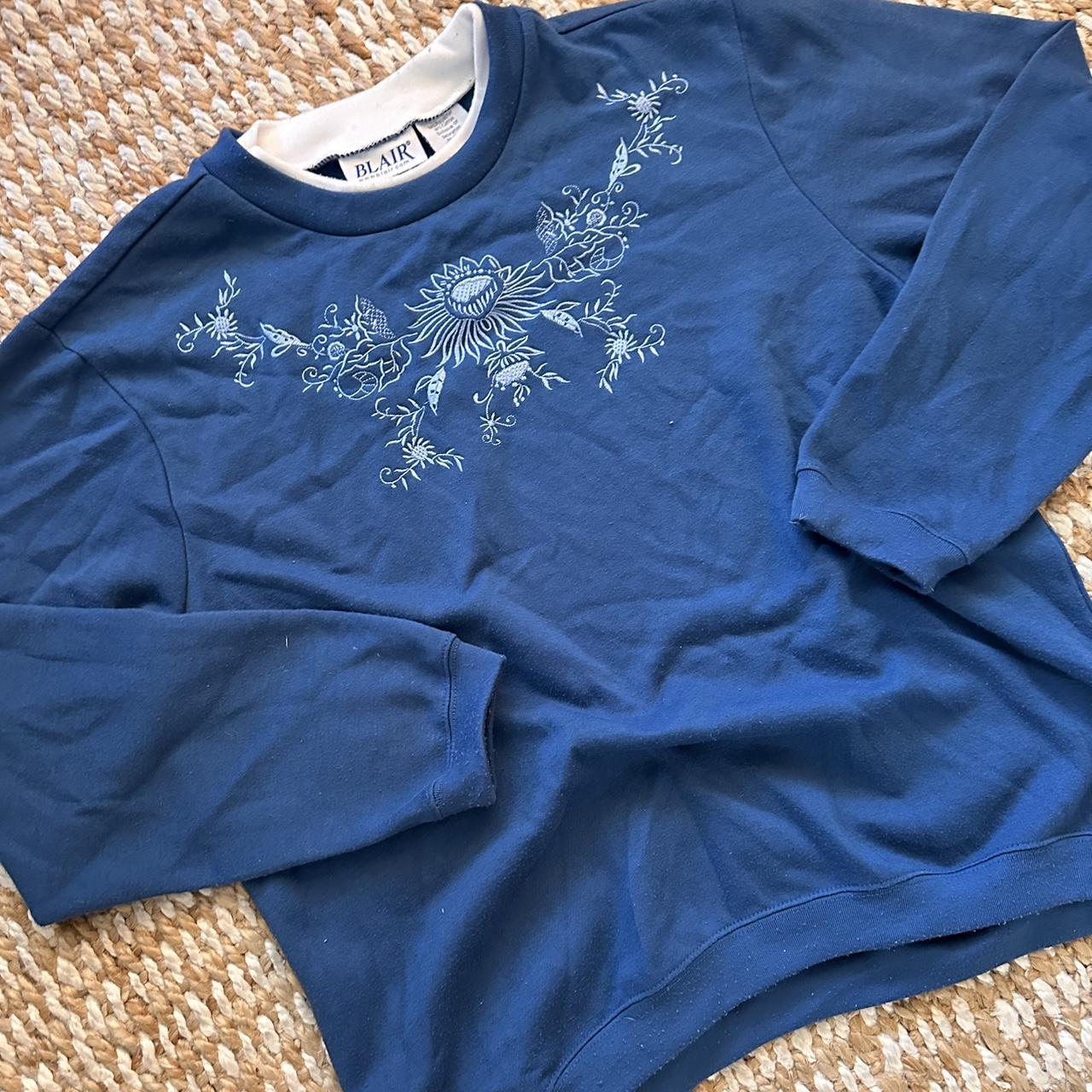 Blair Women's Sweater Blue L – Blair Grandma Sweater Floral