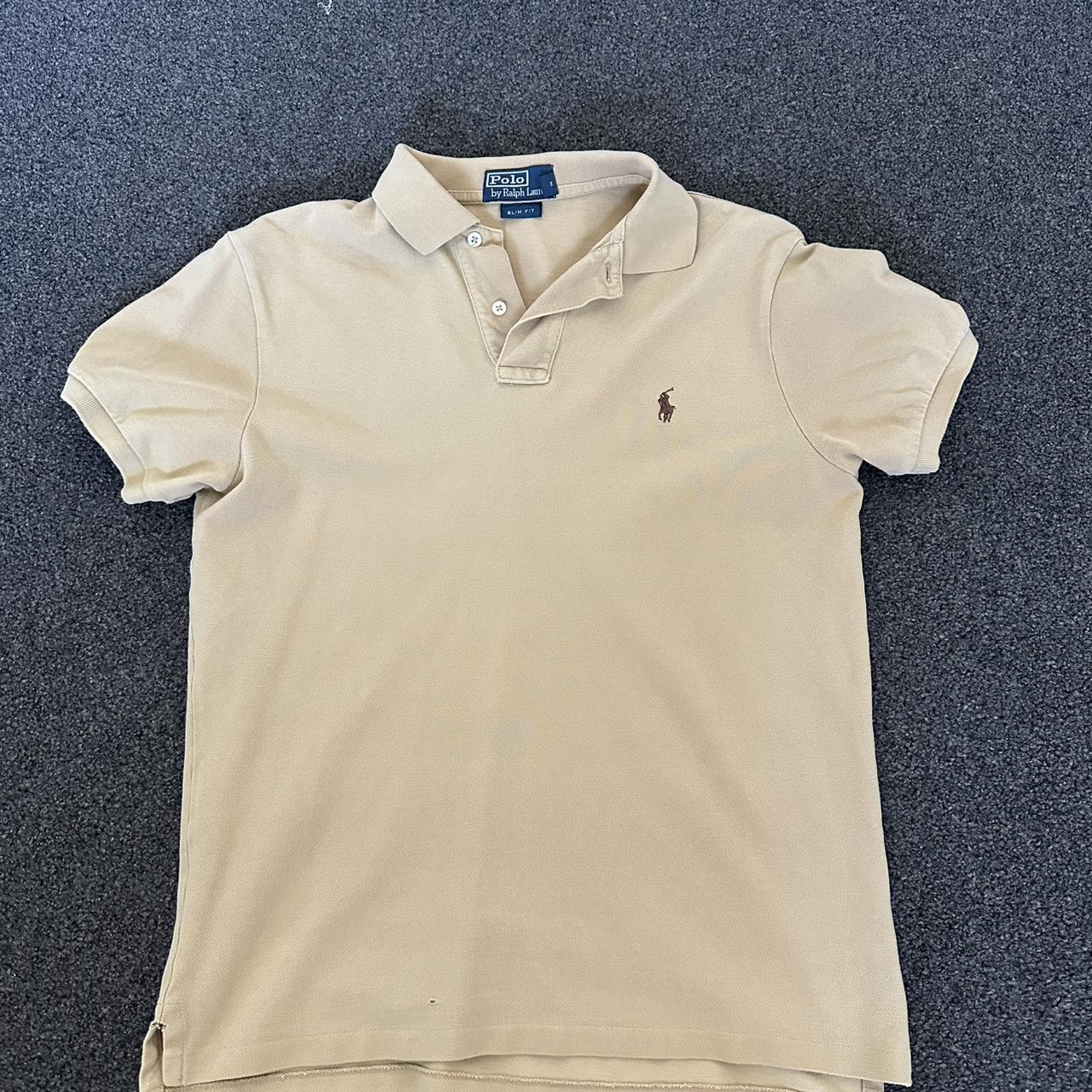 Vintage Ralph Lauren Sand Polo Slim Fit Size M Depop