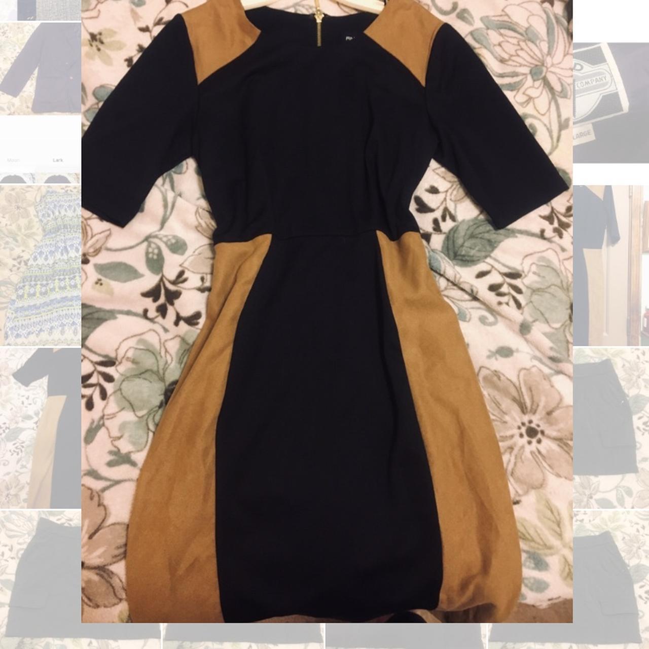 Color Block Dress in Tan & Black