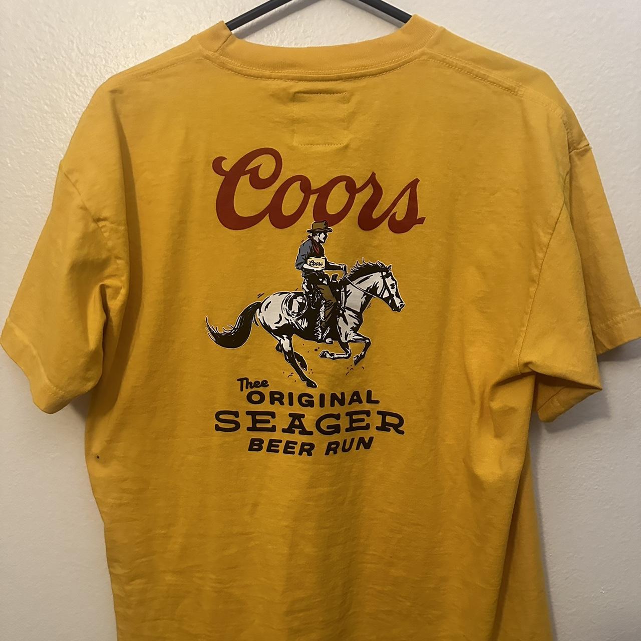 Coors banquet seager collab mustard yellow size... - Depop