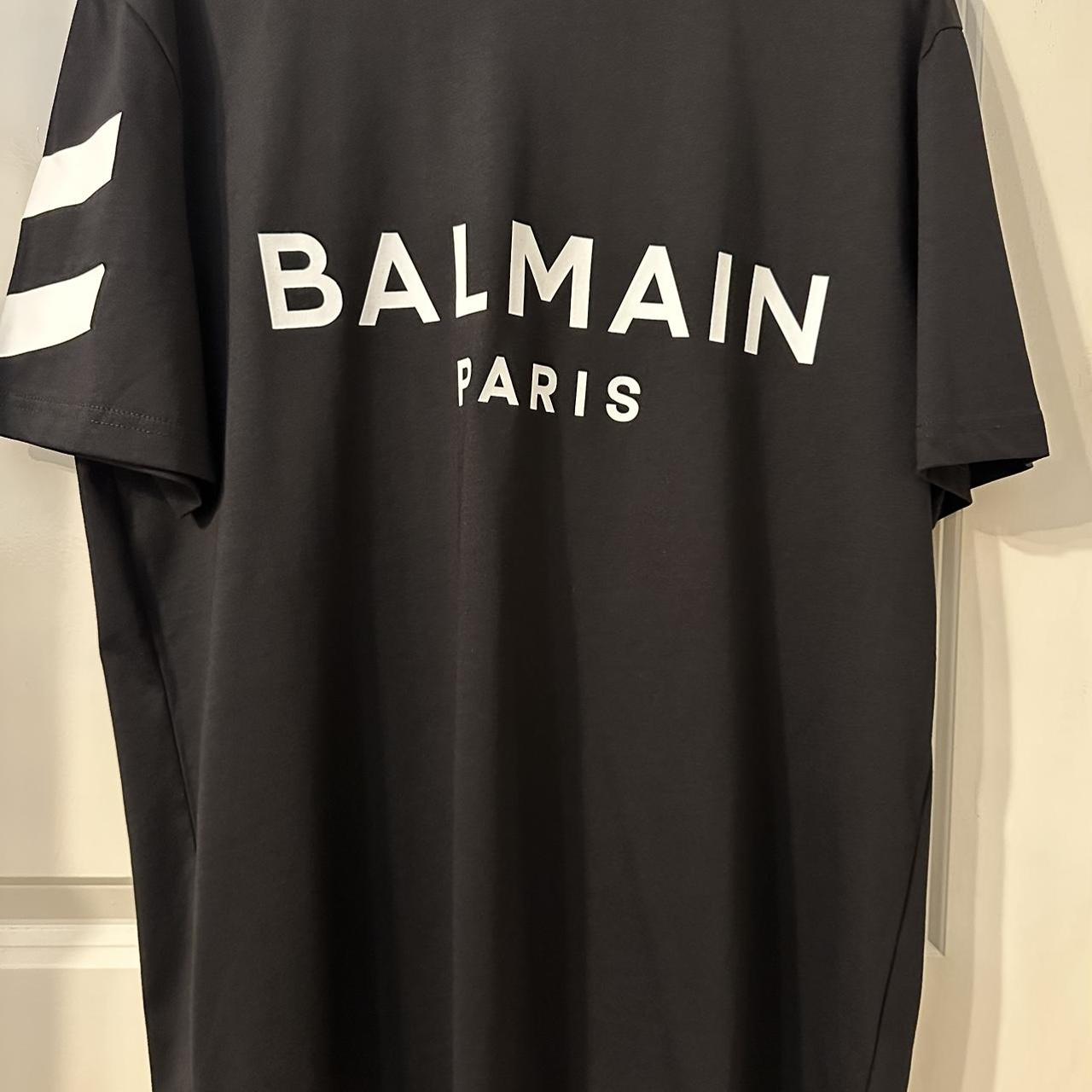 Limited Edition Black Balmain Paris Tee Size:... - Depop