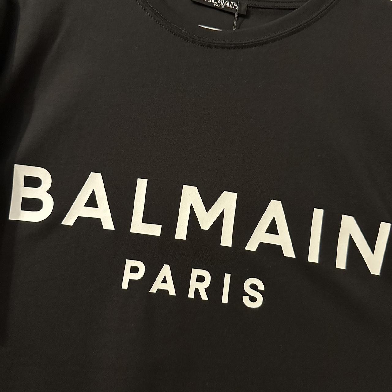 Limited Edition Black Balmain Paris Tee Size:... - Depop