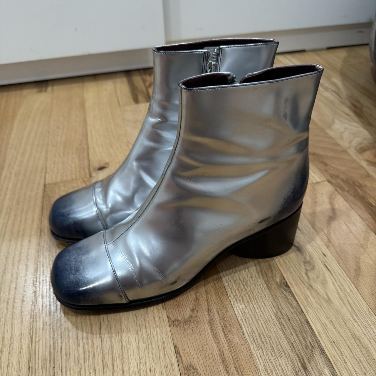 Marc Jacobs silver ankle boots with blue. Depop