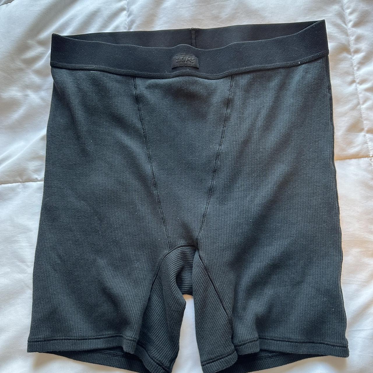 skims black boxer shorts underwear, only worn to try... - Depop