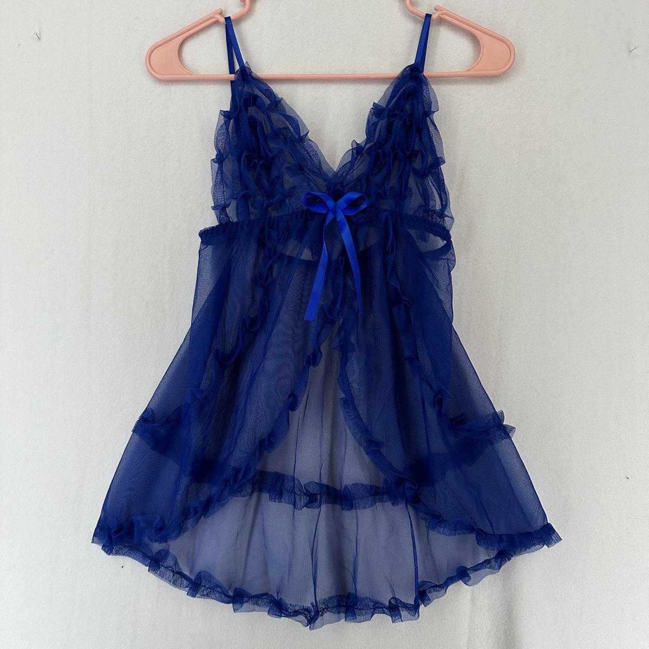 Blue Babydoll Lingerie Top Great condition, never... - Depop