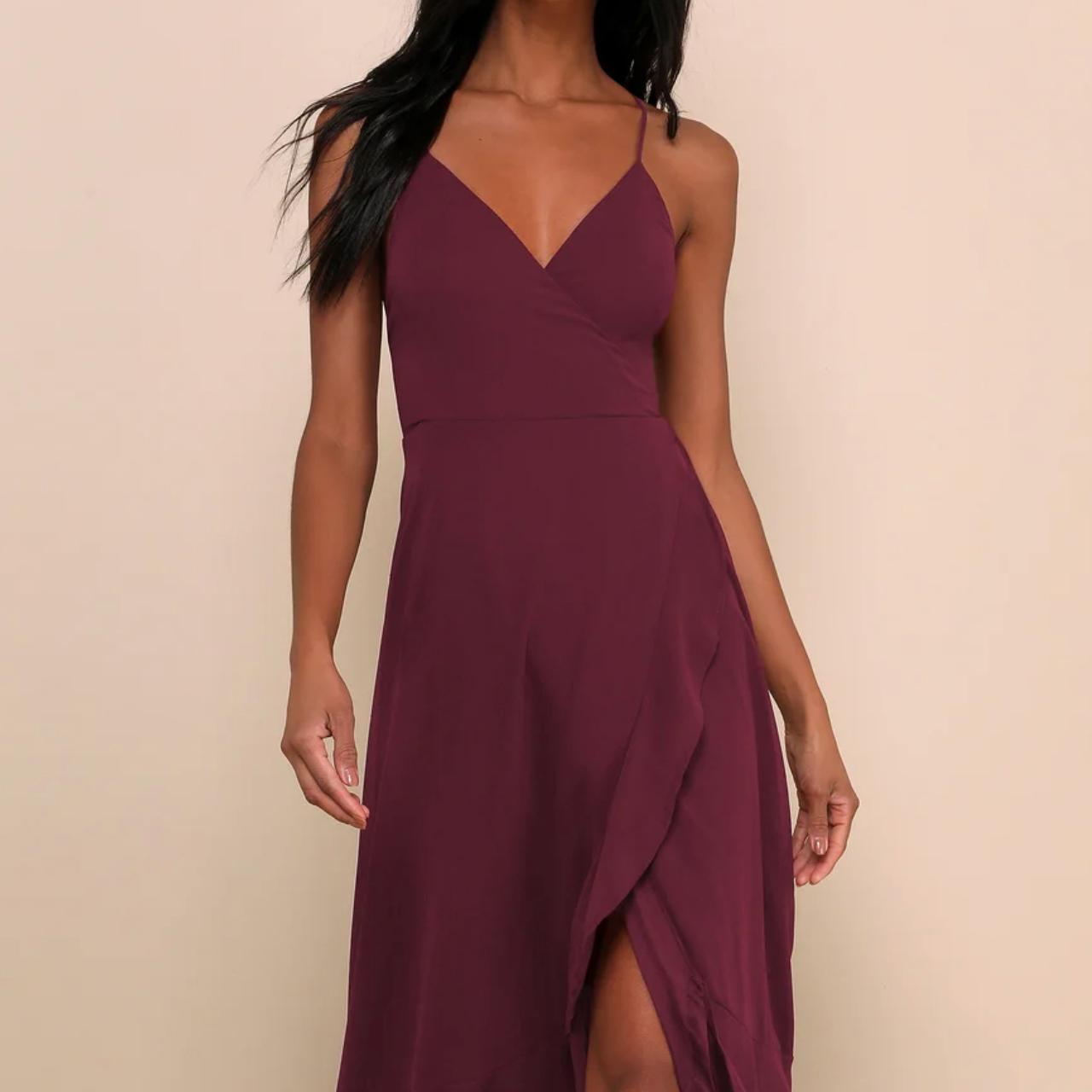 Lulu's In Love Forever Plum Lace-Up High-Low Depop