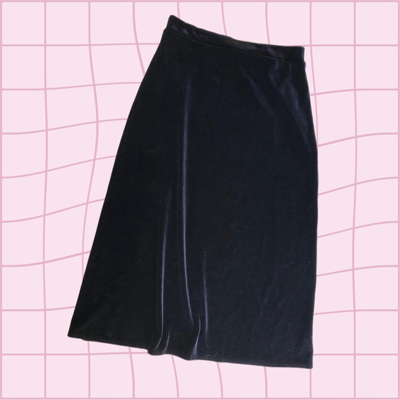 Velvet black maxi skirt. Size 12 - Depop