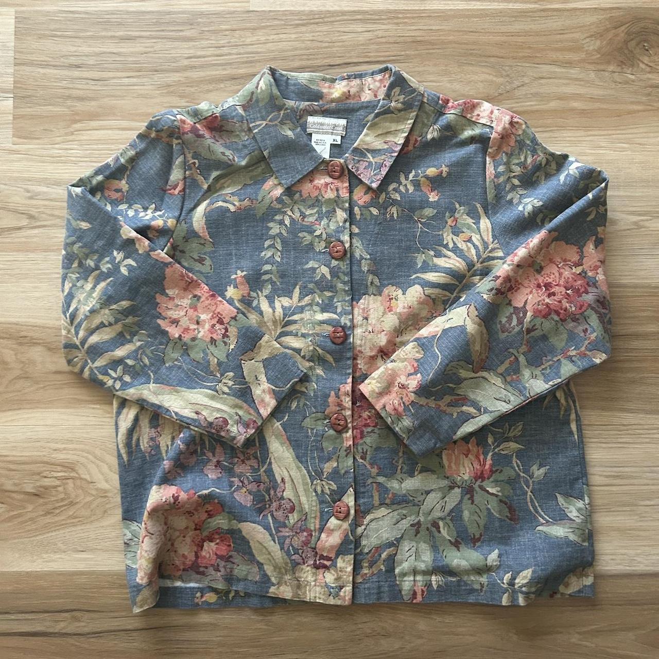 90s coldwater creek ジャケット　XL ヴィンテージ　　総柄 Vintage 90s Coldwater Creek Artsy Western Boho Embroidered