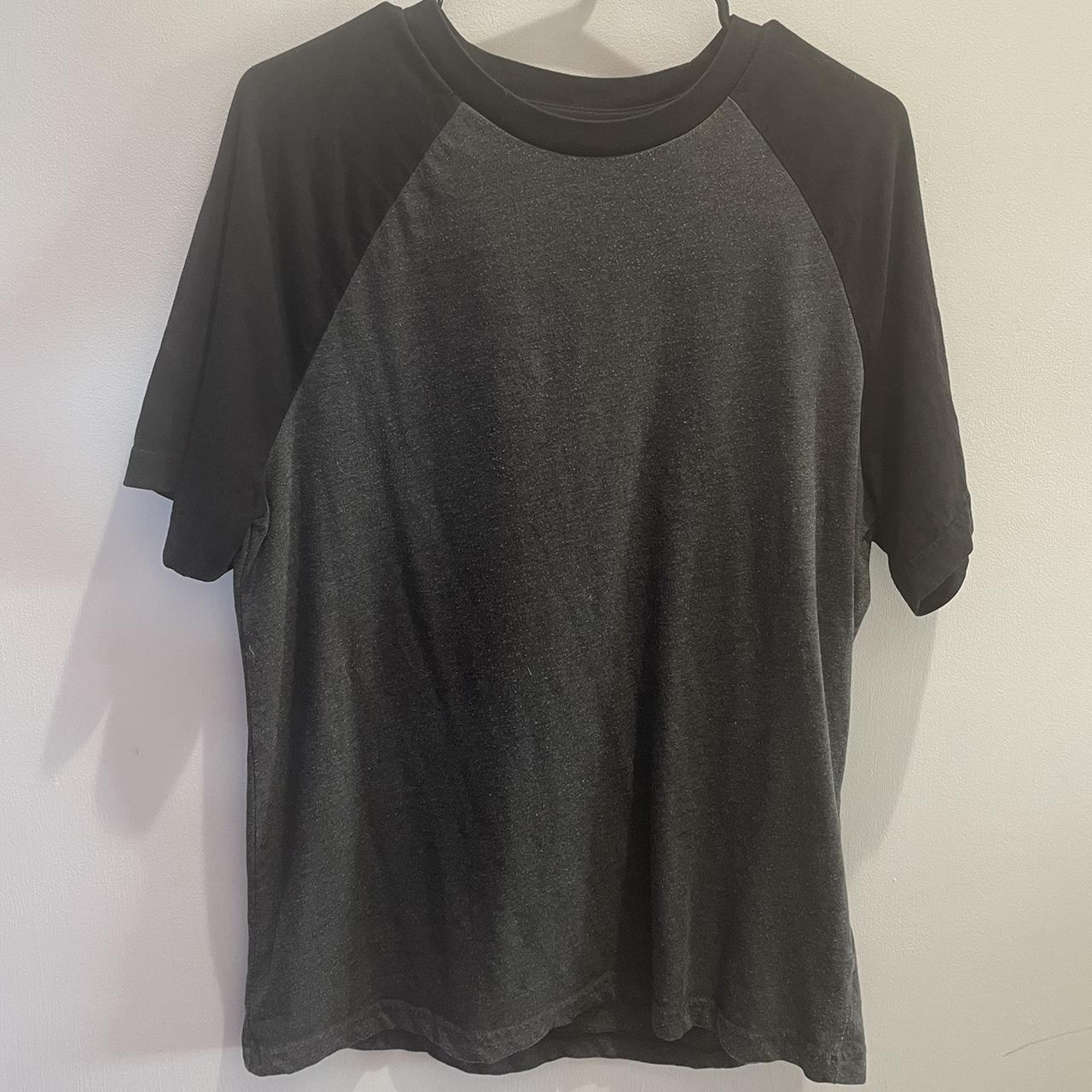 oversized black and gray baseball tee oversized... Depop