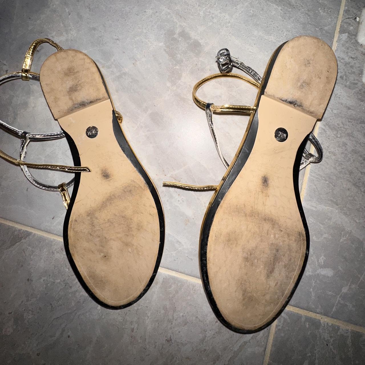 Zara gold sandals Worn once - Depop