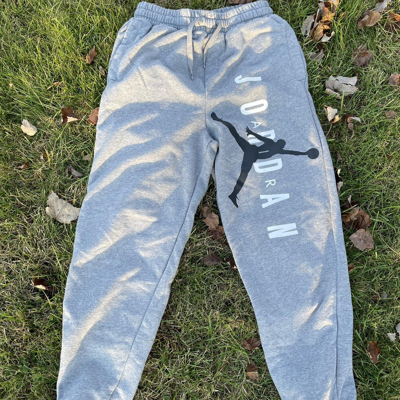 Grey Jordan Sweatpants Good Condition S Depop