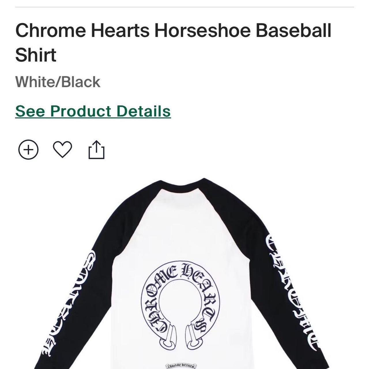 Tシャツ・カットソー Chrome Hearts Horseshoe Baseball Shirt Chrome Hearts Horseshoe Baseball Shirt White/Black Men's - US