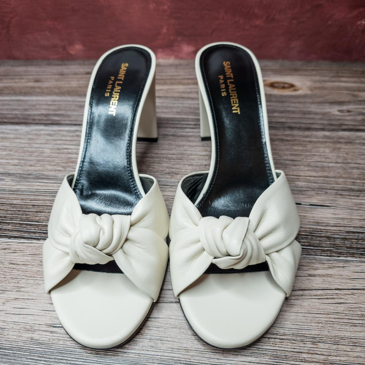 YSL BIANCA75 サンダル Great Condition YSL Bianca 75 Mule Sandals Size | Depop