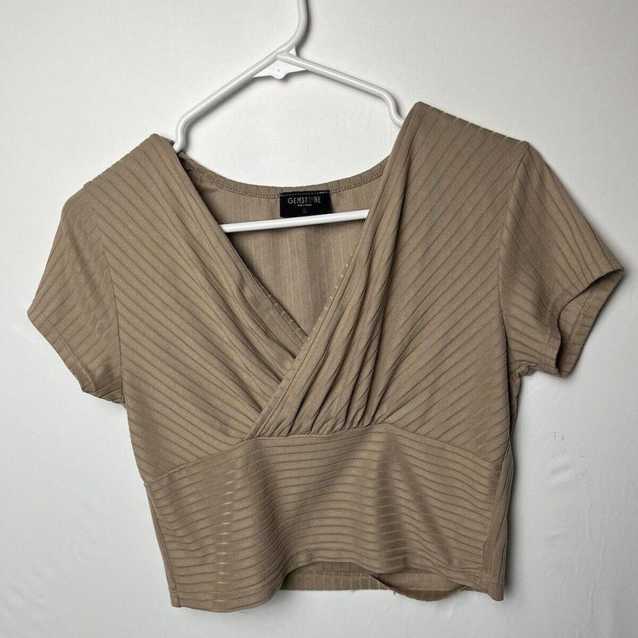 Women's Brown And Tan Crop-top 