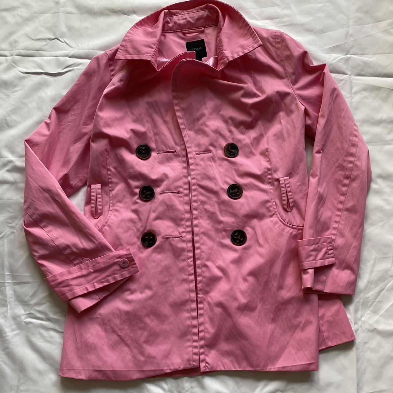 Express pink trench on sale coat