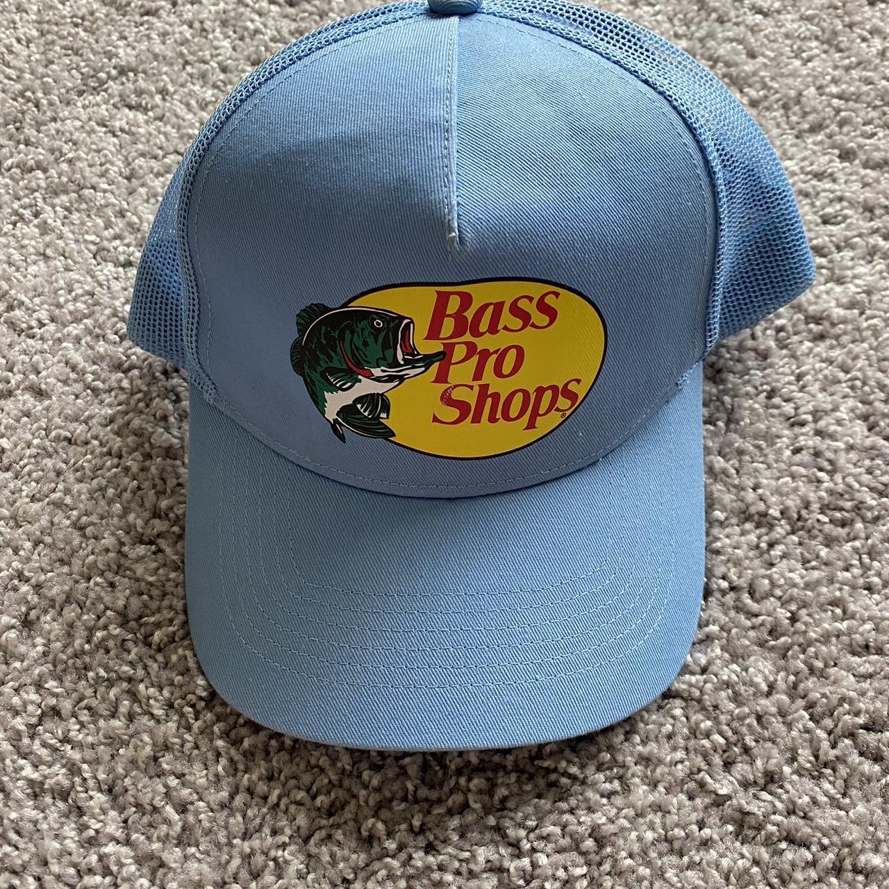 blue bass pro hat #bassprohat #basspro #truckerhat... - Depop