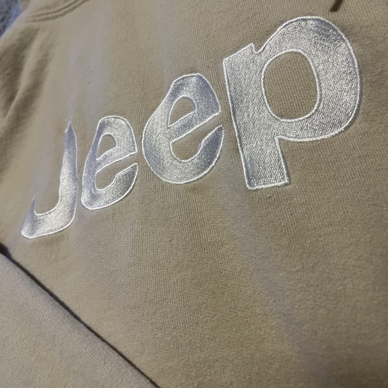Jeep Men's Cream and White Hoodie | Depop