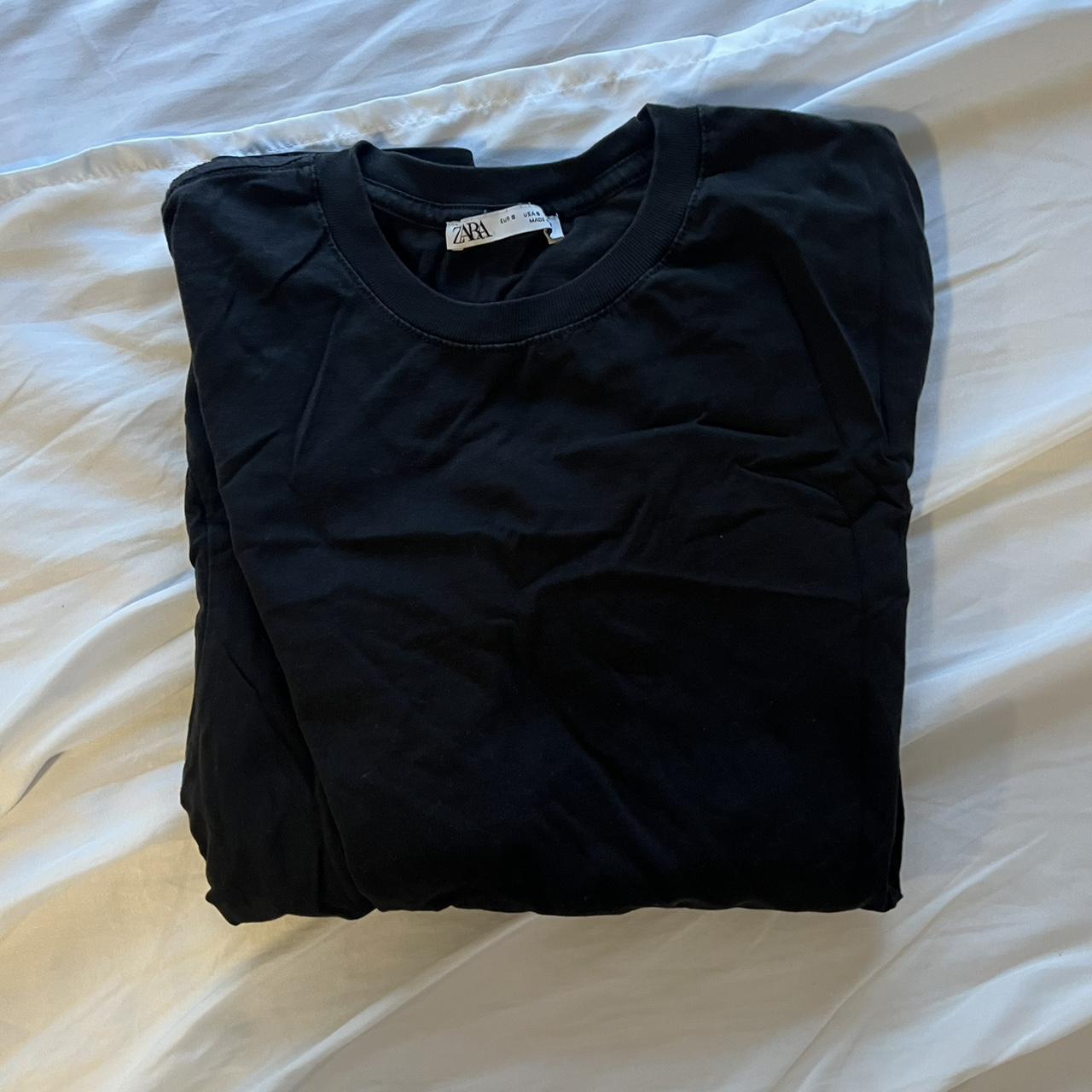 Zara plain black top t shirt