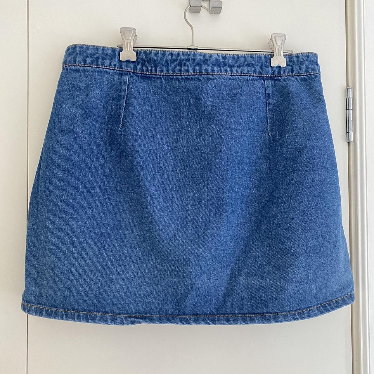 Dotti Button Up Blue Denim Skirt Size 14 Large or... Depop