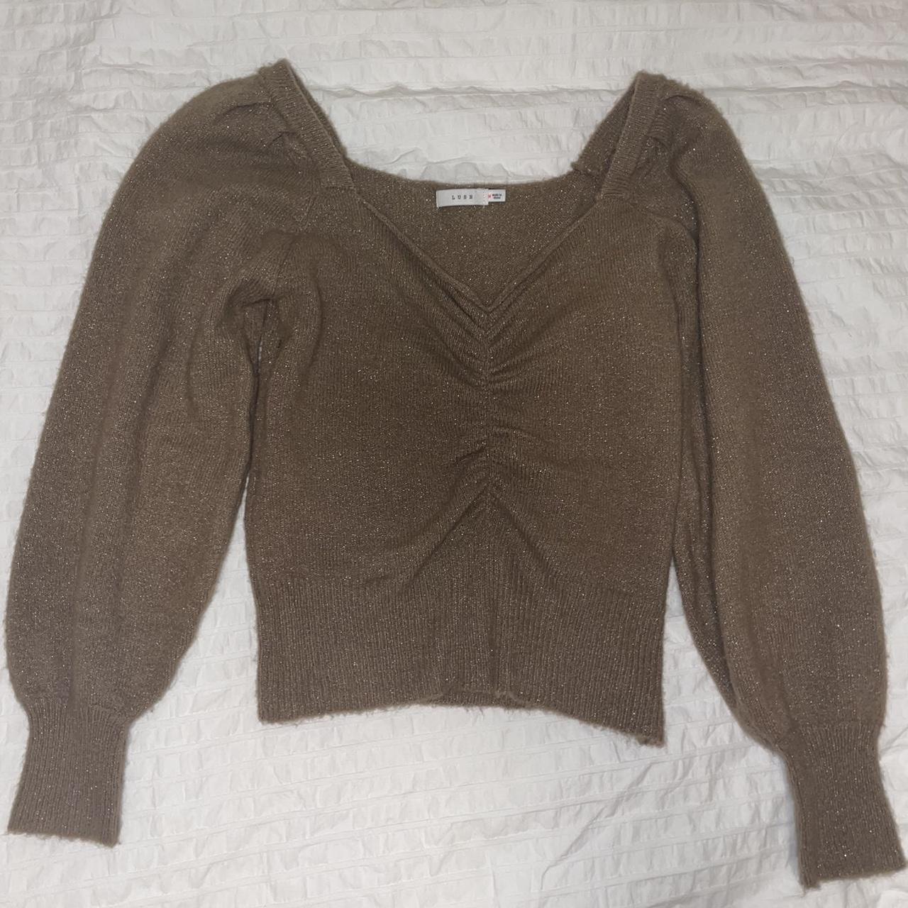 LUSH Clothing Women's Brown and Tan Jumper