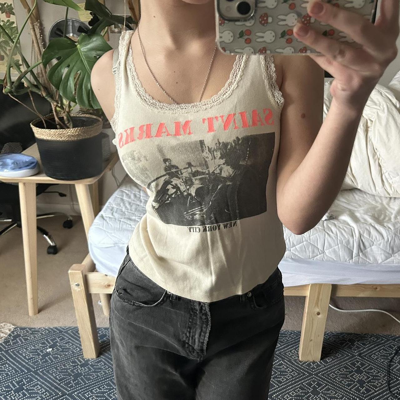 Saint Marks brandy Melville lace front cami... Depop