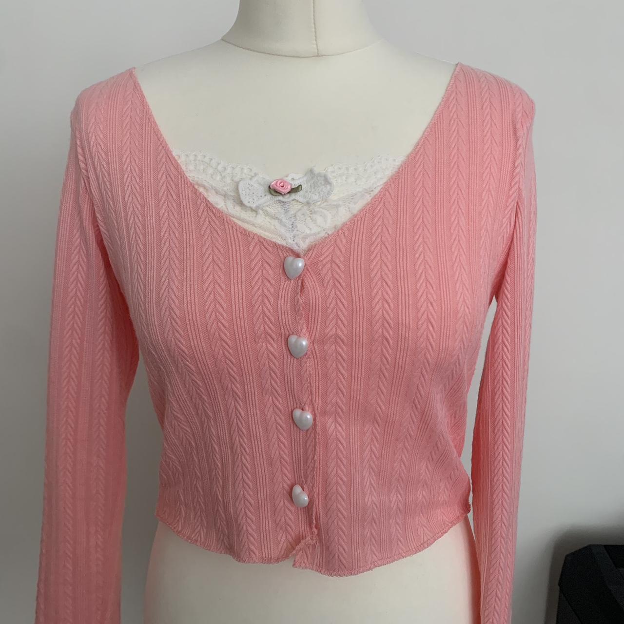 Lace Trimmed Pearl-Button Cardigan Shop Vince Wool & Cashmere Knit