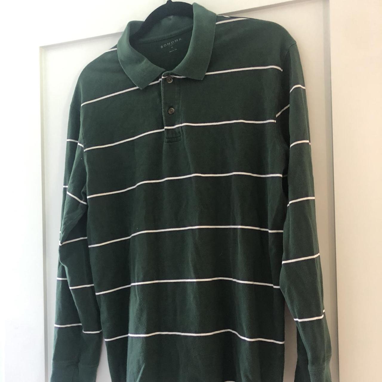 Sonoma Goods for Life Men's Green and White Polo-shirts | Depop