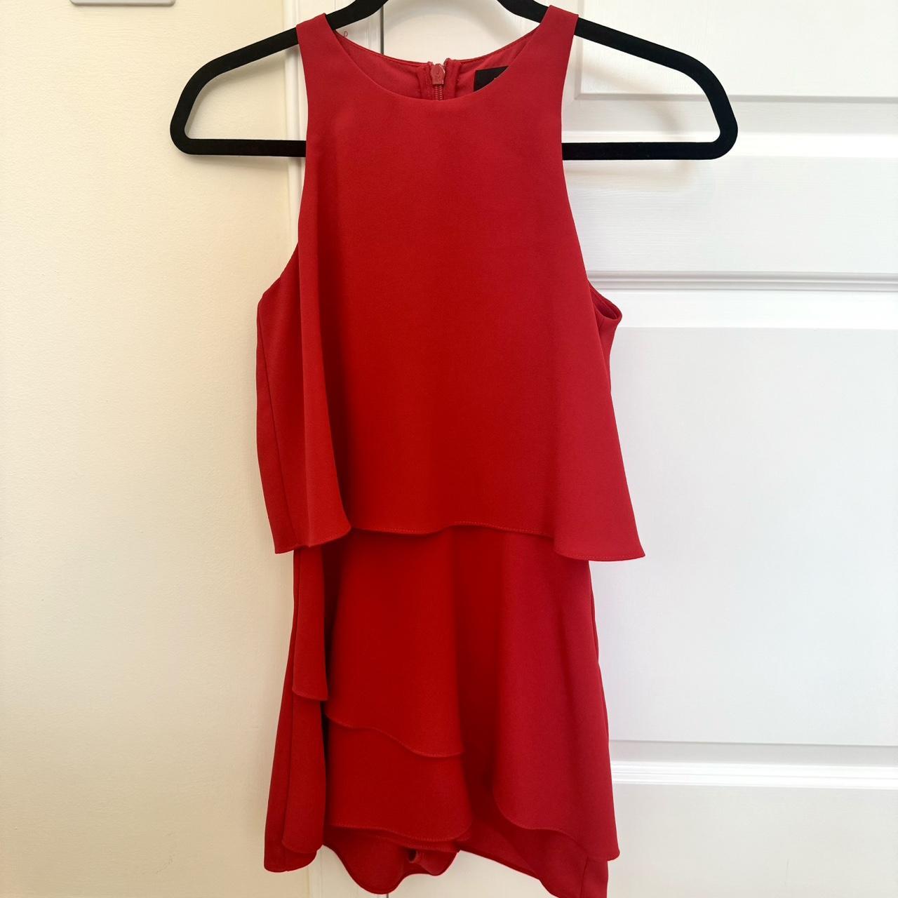 River island red playsuit online