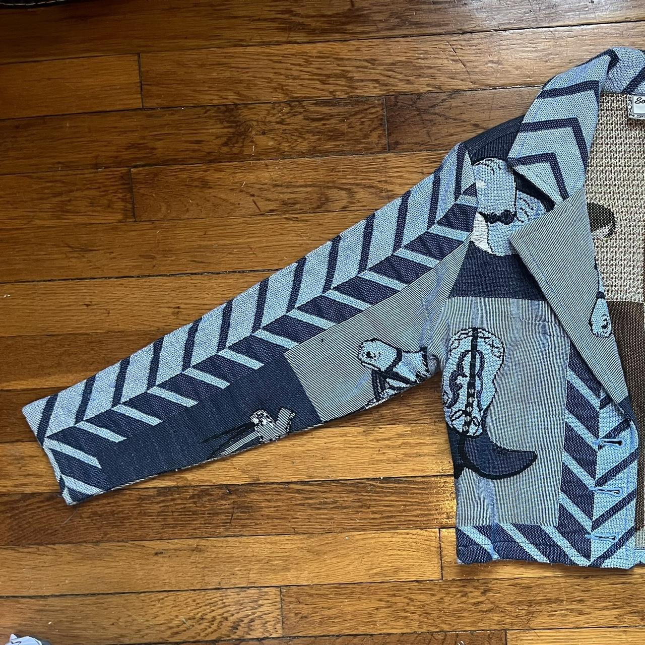 Women's Jacket - Blue/Multi - M – patchwork weste… - image 2