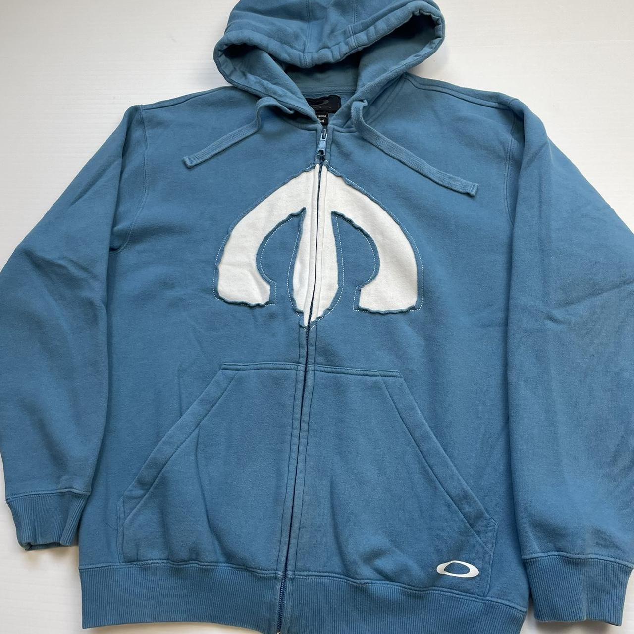 Oakley Men's Blue Hoodie | Depop