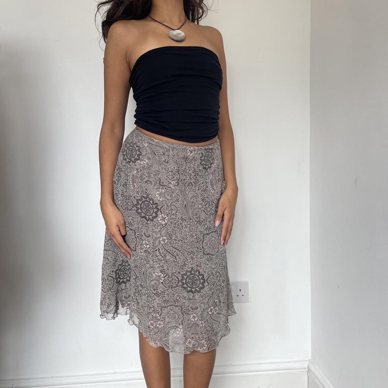 Grey and pink midi skirt hotsell