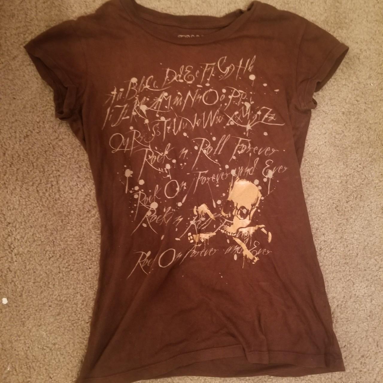 Freeze 24-7 Women's Brown and Gold T-shirt