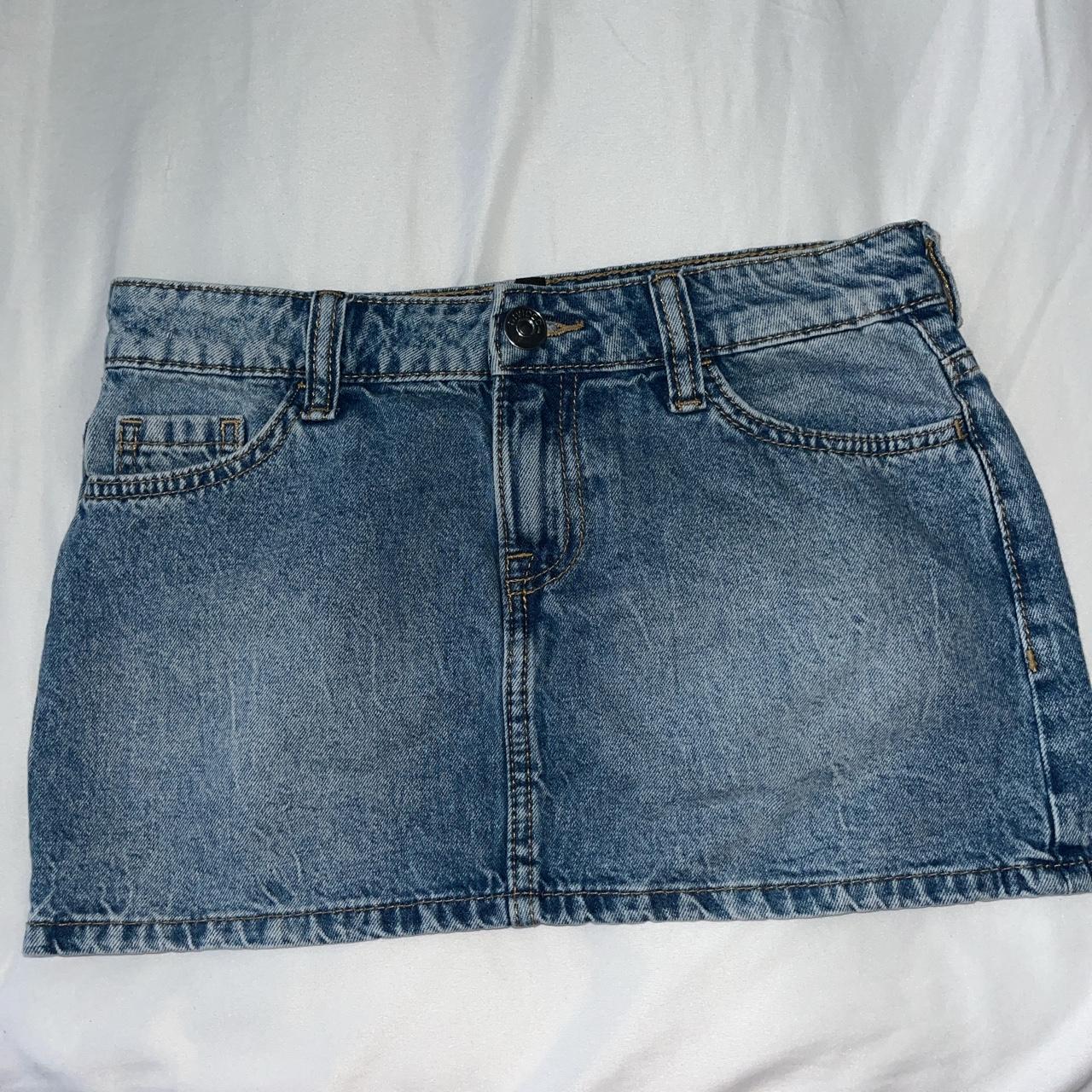 Denim mini skirt 💿🫧. Very short and small. Lightly... - Depop