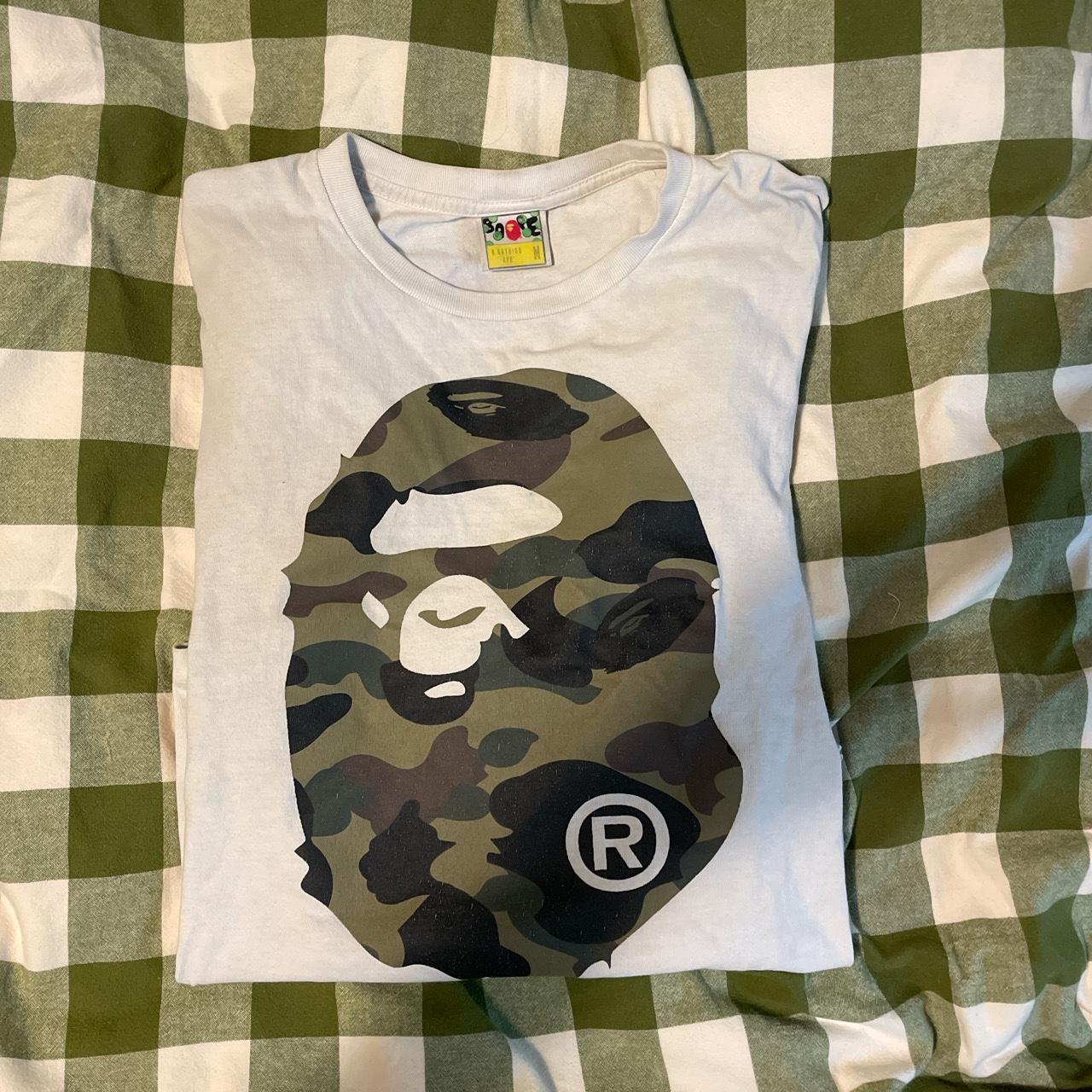 Authentic Bape double sided camo big head logo Depop