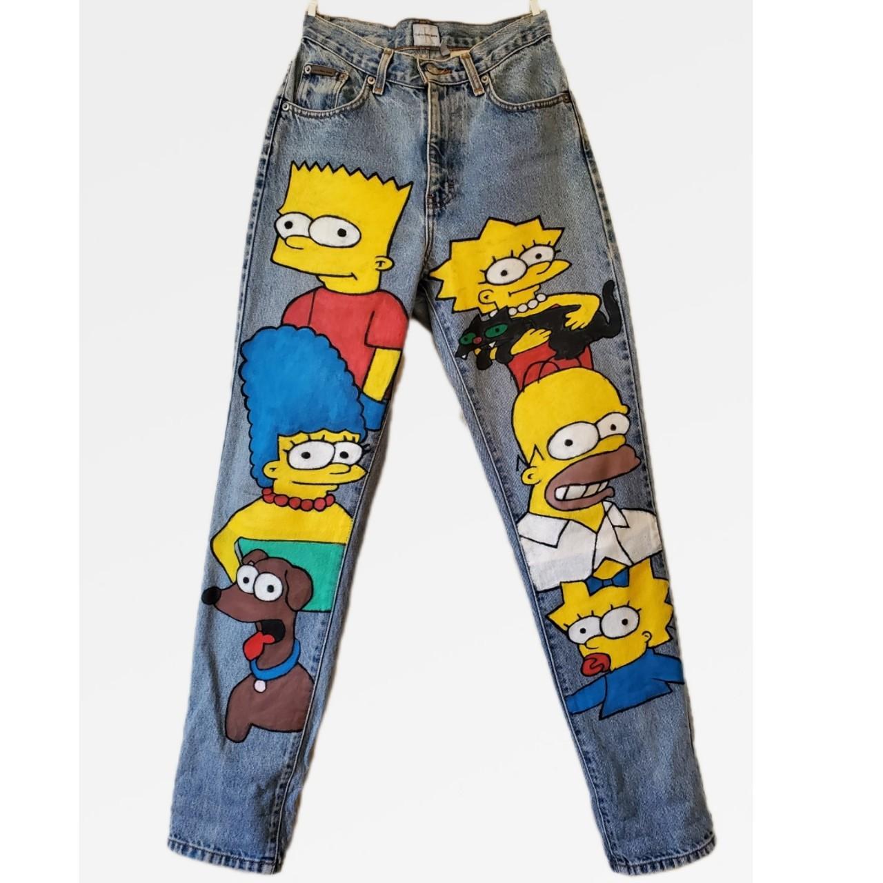 Hand painted Simpsons Jeans Hand painted Simpsons on. Depop