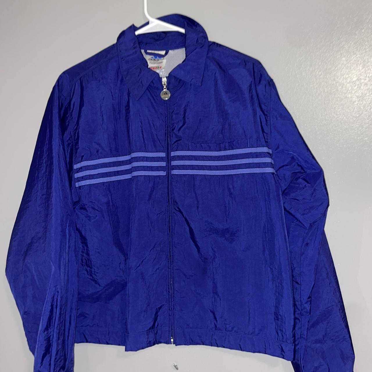 Adidas Women's Blue and Navy Jacket | Depop