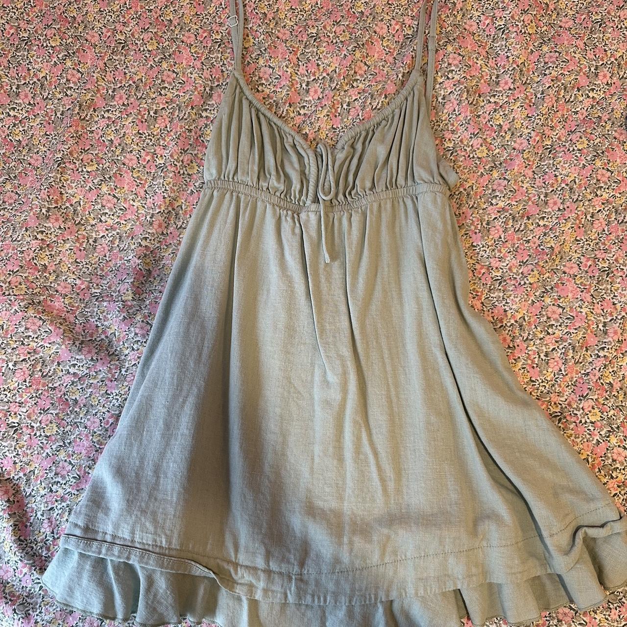 Princess Polly Empress of Love Mini Dress Sage Size... - Depop