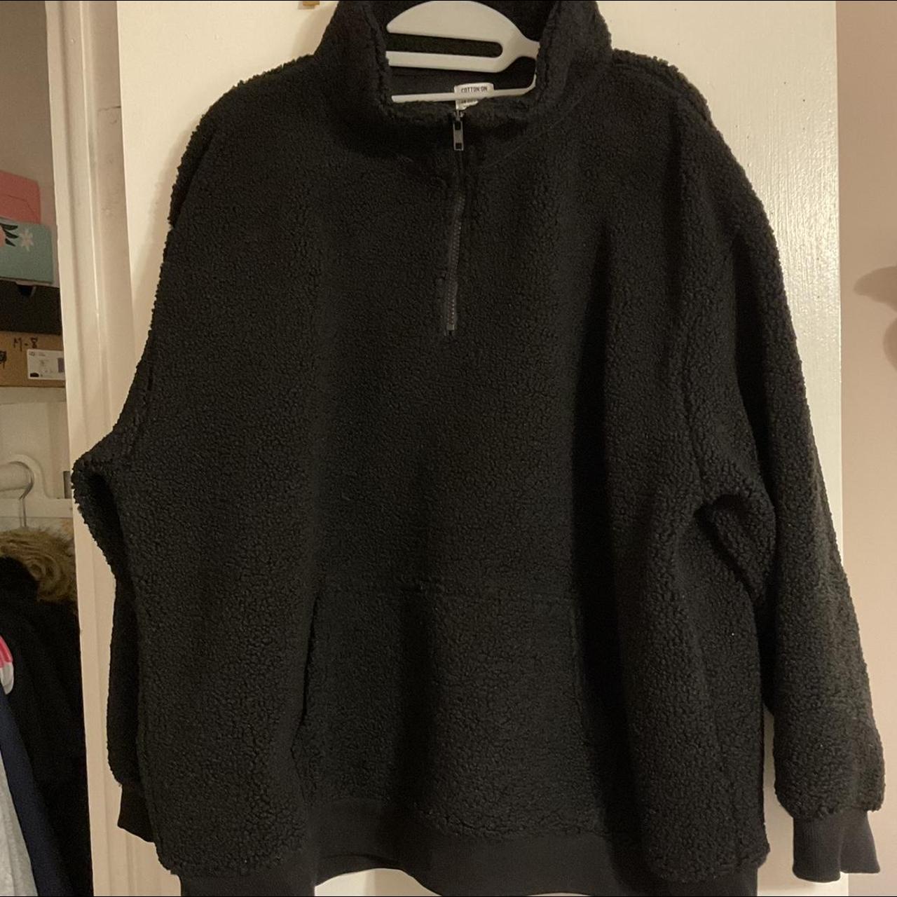 Black fuzzy sweatshirt best sale