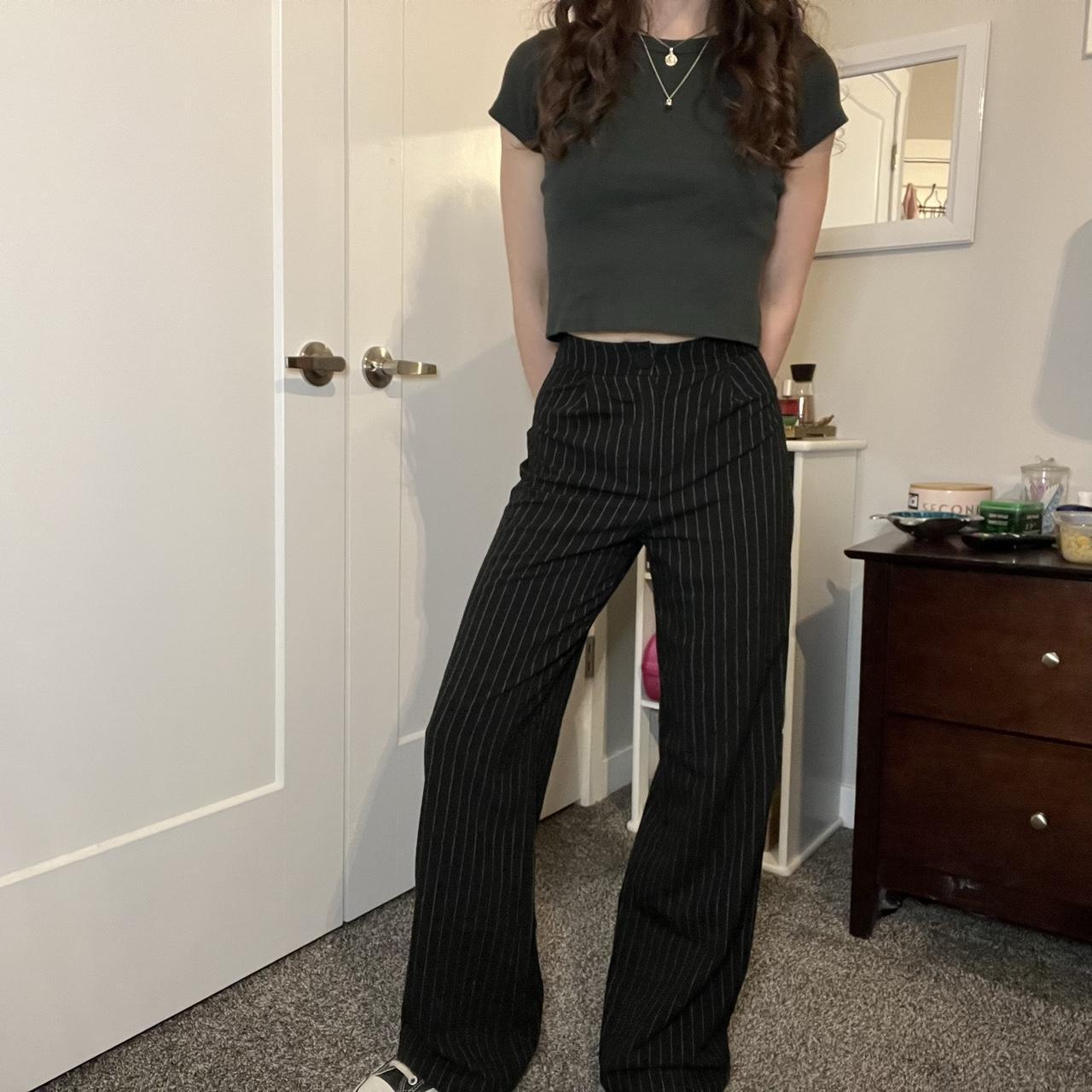 Bershka Tailored Pinstripe Pants In Black | ModeSens