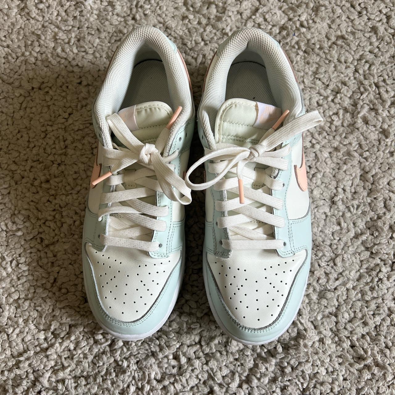 nike pink green running shoes