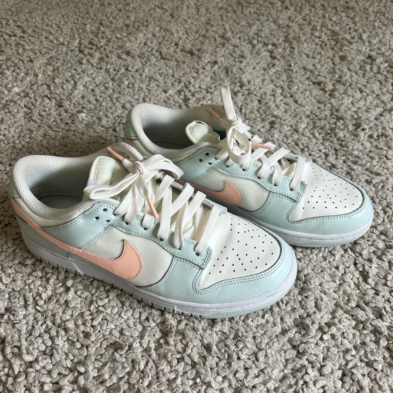 nike pink green running shoes