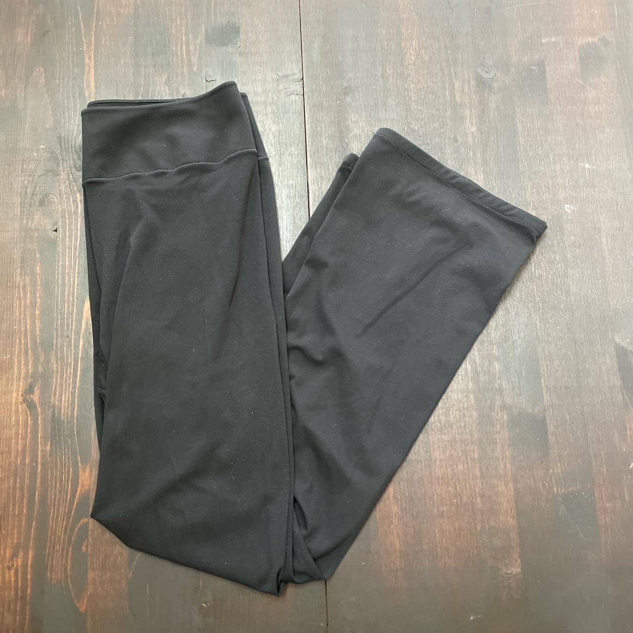 💫 Uniqlo Flare yoga pants - size L - true black... - Depop